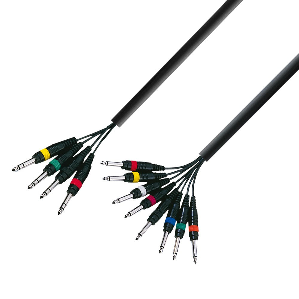 Adam Hall K3L8VP0300 Cable Multicore 4 X Jack Estéreo a 8 X Jack Mono 3 Metros 1