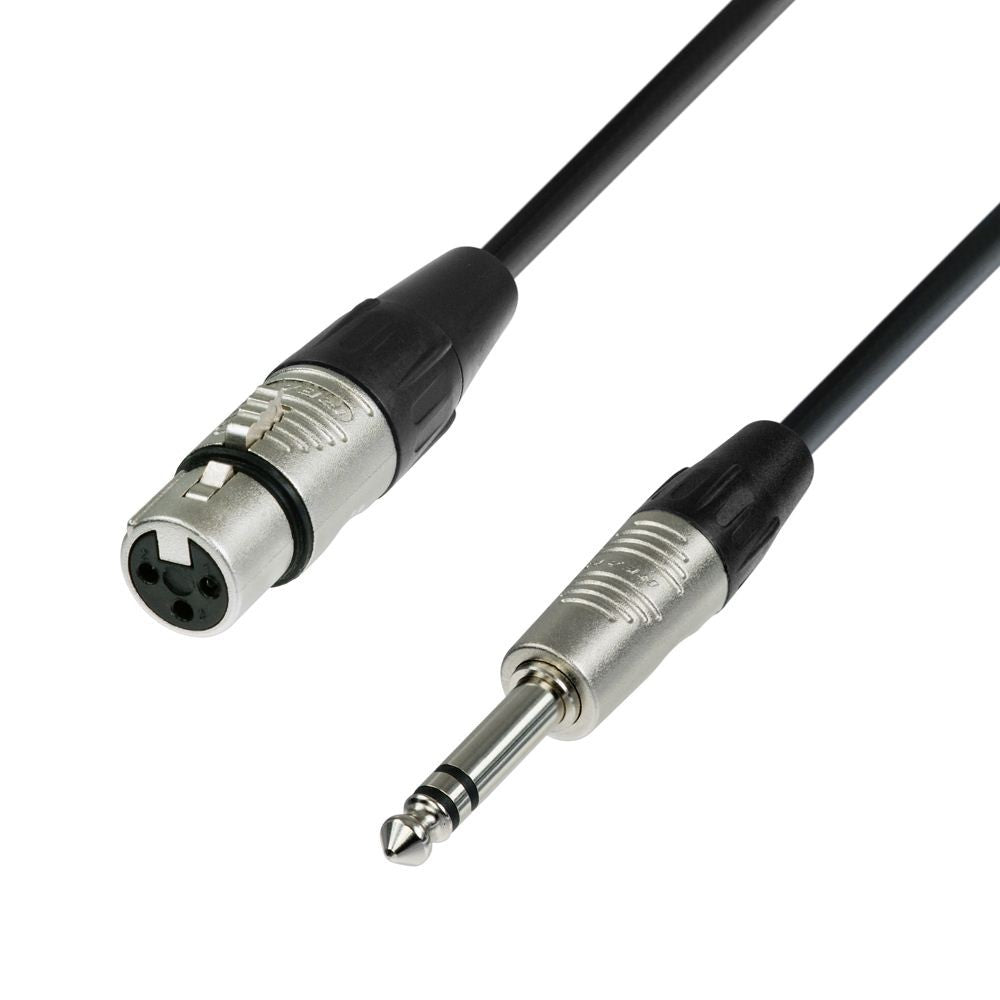 Adam Hall K4BFV0300 Cable Micrófono REAN XLR Hembra a 6.3 mm Jack Stereo 3 Metros 1