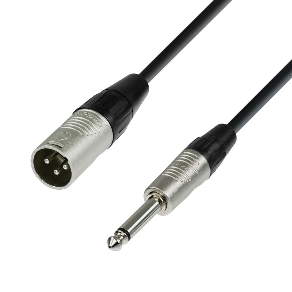 Adam Hall K4MMP0300 Cable Micrófono REAN XLR Macho a 6.3 mm Jack Mono 3 Metros 1