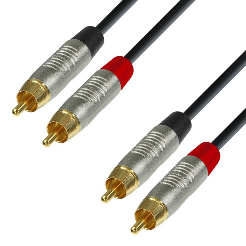 Adam Hall K4TCC0060 Cable Audio REAN 2XRCA Macho a 2XRCA Macho 60cm 1