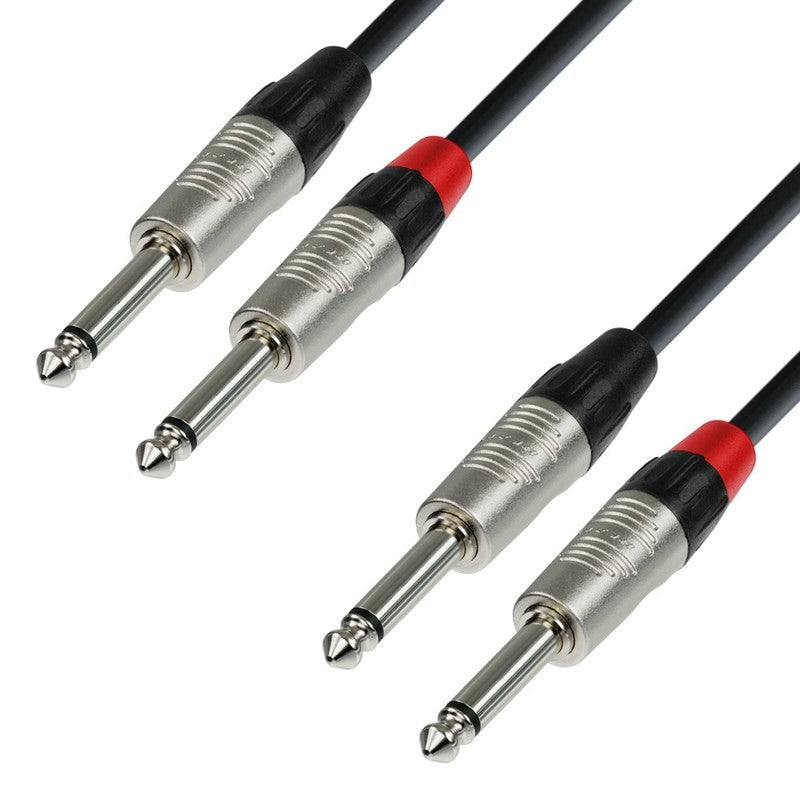 Adam Hall K4TPP0090 Cable Audio REAN 2X6.3 mm Jack Mono a 2X6.3 mm Jack Mono 90cm 1