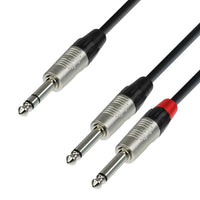 Adam Hall K4YVPP0090 Cable Audio REAN 6.3 mm Jack Estéreo a 2X6.3 Jack Mono 90cm 1