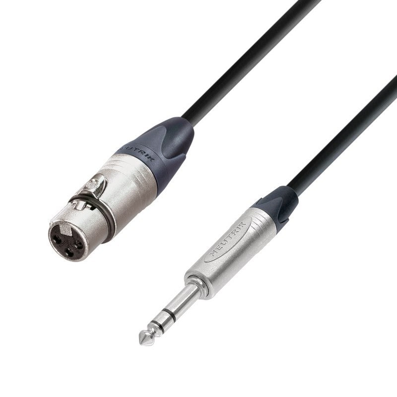 Adam Hall K5BFV0150 Cable de Micrófono Neutrik de XLR Hembra a Jack 6.3 mm Estéreo 1.5 Metros 1