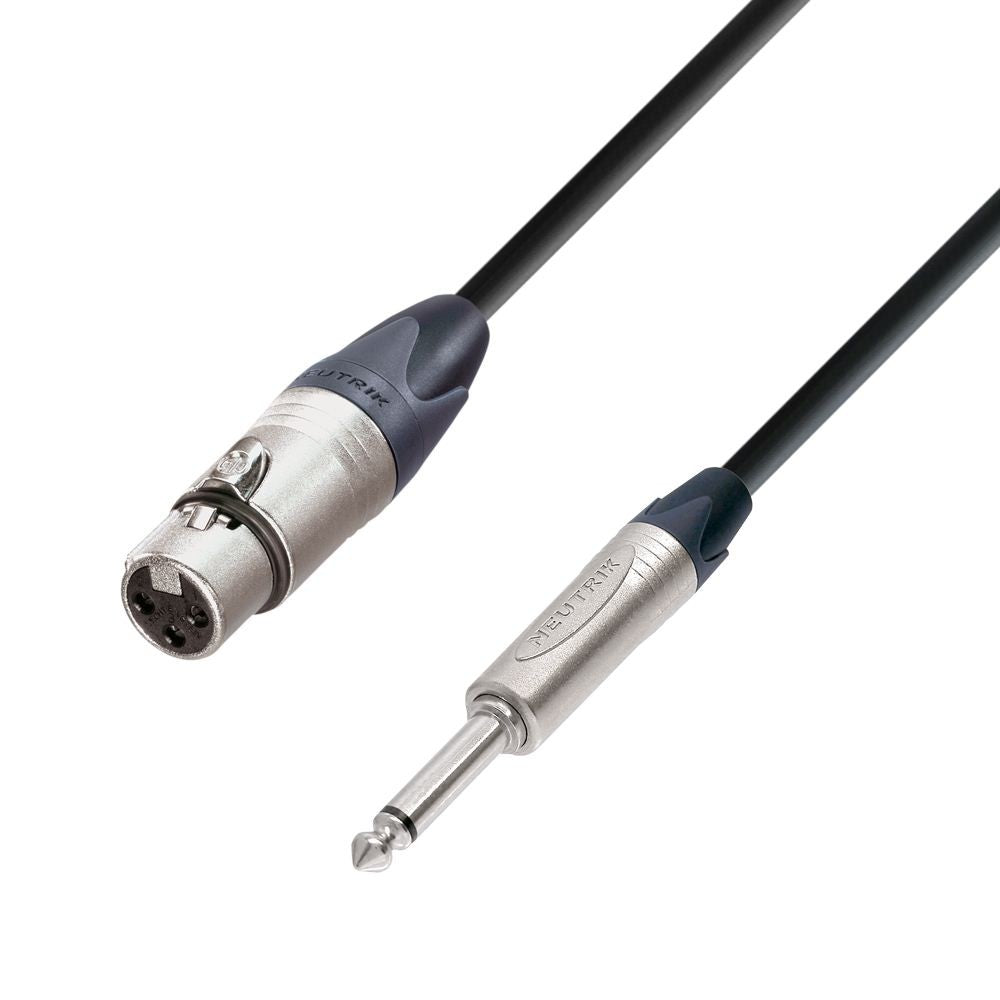 Adam Hall K5MFP0300 Cable Micrófono Neutrik XLR Hembra a 6.3 mm Jack Mono 3 Metros 1