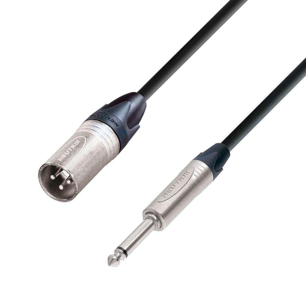 Adam Hall K5MMP0300 Cable Micrófono Neutrik XLR Macho a 6.3 mm Jack Mono 3 Metros 1