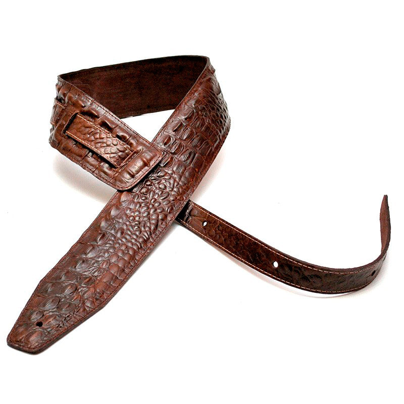 Bourbon Strap Alligator Brown Leather Correa Guitarra Marrón 1