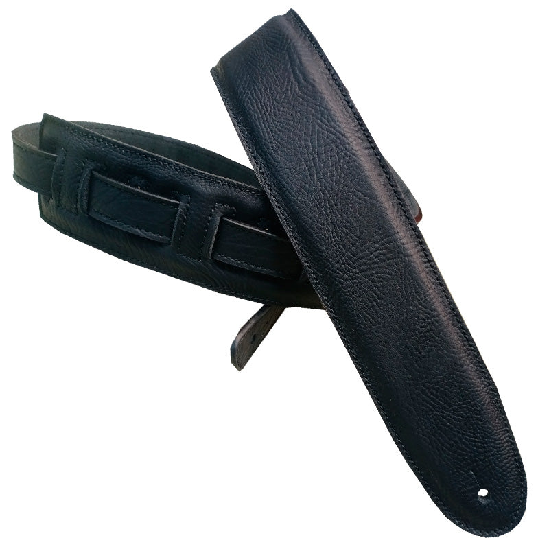 Bourbon Strap Buffalo Black Leather Correa Guitarra Negra 1