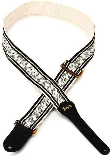 Taylor 4015-20 Academy Jacquard Cotton Correa Guitarra Blanco Negro 1