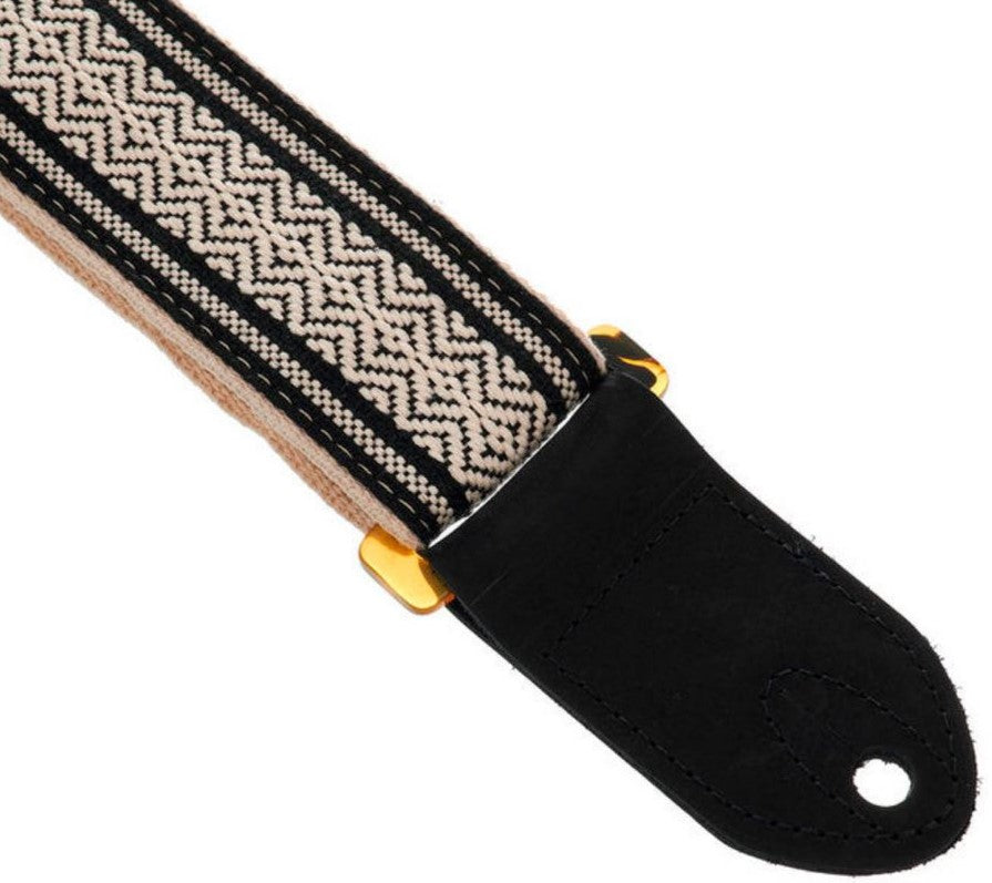 Correa Para Guitarra Buckle-Down - Estampado Blanco/negro - Ajustable 29-54 Cm - Hecha A Mano En USA
