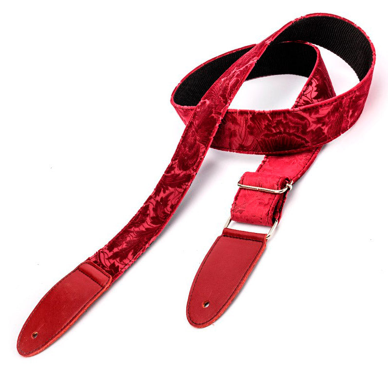 Bourbon Straps Velvet Outline Burdeox Textile Correa Guitarra 1