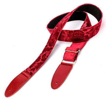 Bourbon Straps Velvet Outline Burdeox Textile Correa Guitarra 1