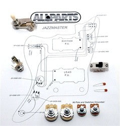 All Parts EP4135000 Wiring Kit for Jazzmaster Bracket Pots Switchcraft 1