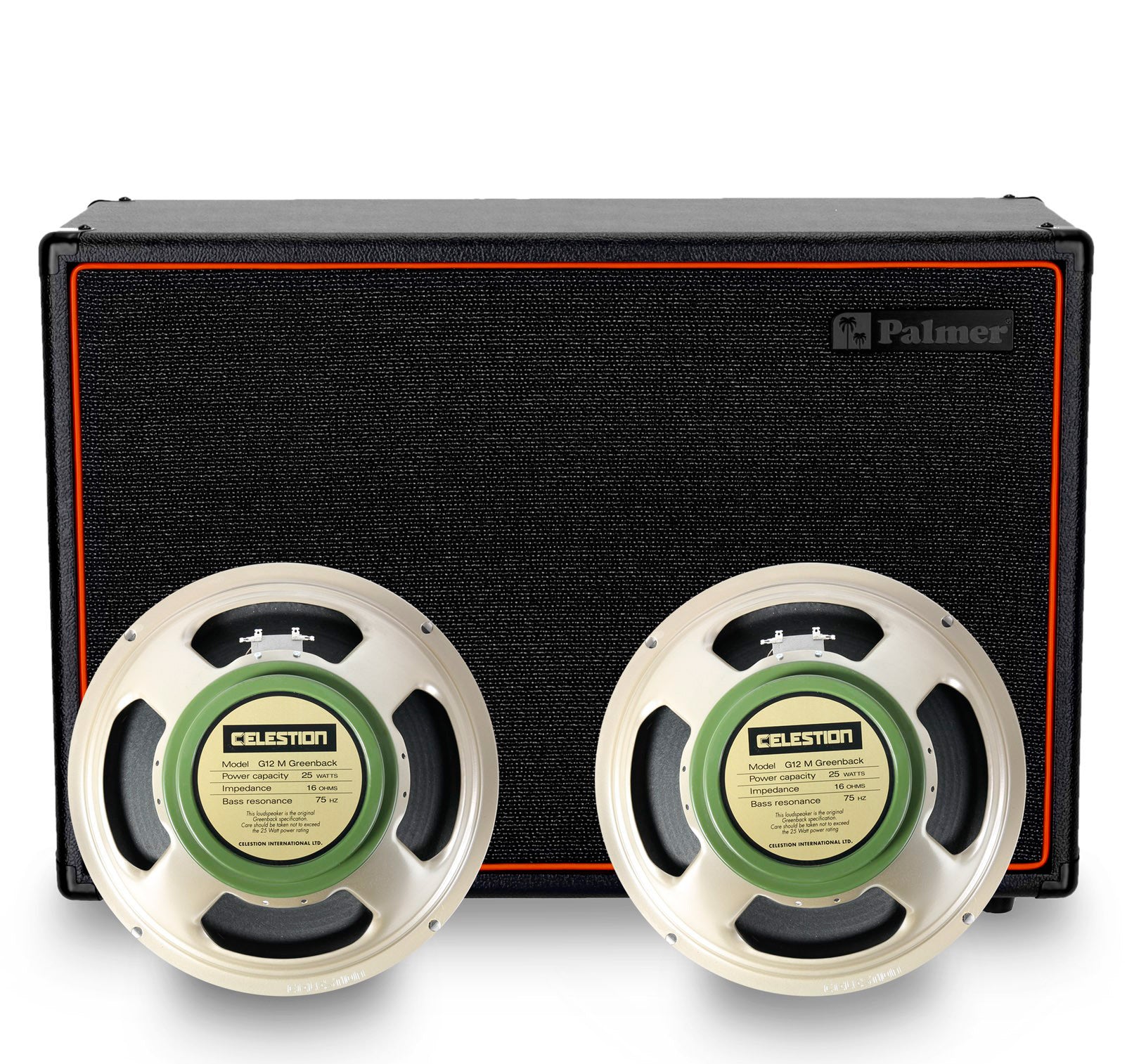 Palmer PCAB212BXGBK Pantalla para Amplificador Guitarra Celestion Greenback 2X12 Abierta 8