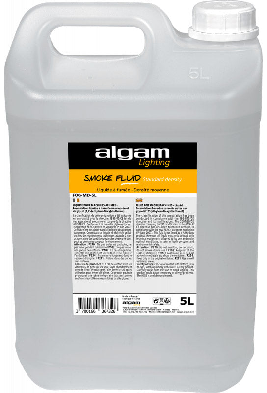 Algam Light FOGMD5L Líquido para Máquinas de Humo Densidad Media 5 Litros 1