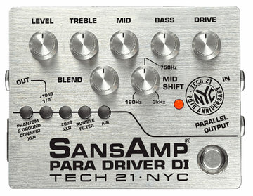 Tech 21 SansAmp para Driver DI 20 Aniversario Pedal Efecto 1