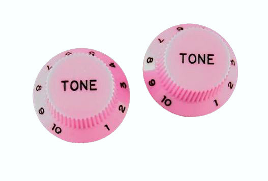 All Parts PK0153021 Tone Knobs (2) Pale Pink for Strat Fits Split Shaft Pots 1