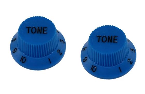 All Parts PK0153027 Tone Knobs (2) Blue for Strat Fits Split Shaft Pots 1