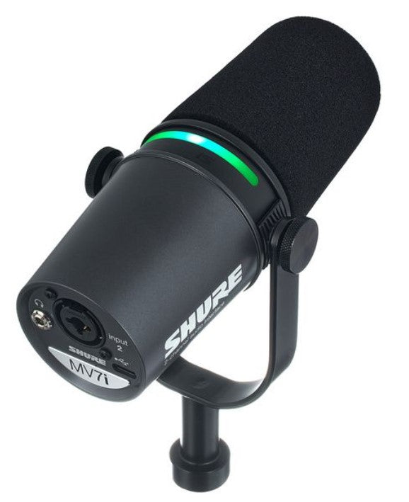 Shure MV7i Micrófono Inteligente con Interfaz de Audio 7