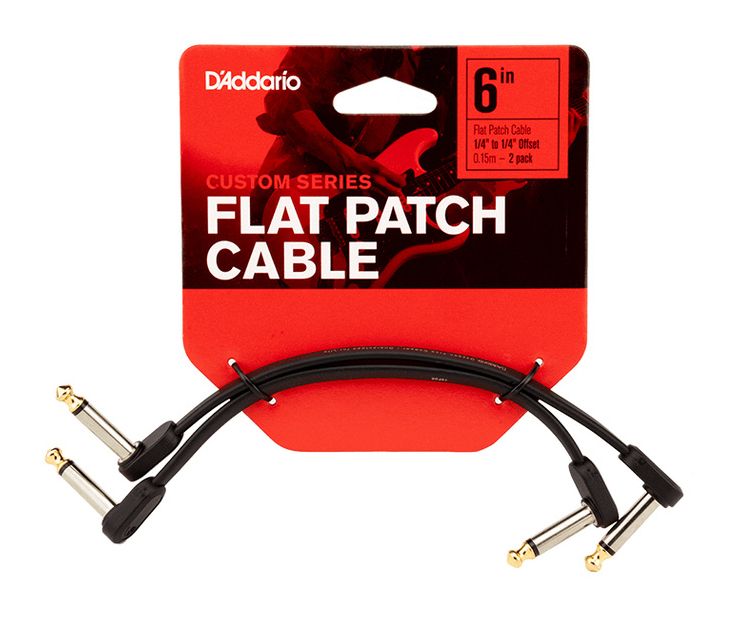 Daddario FPRR-206OS Pack 2 Cables Pedales Angulo Recto Asimétrico 15cm 2