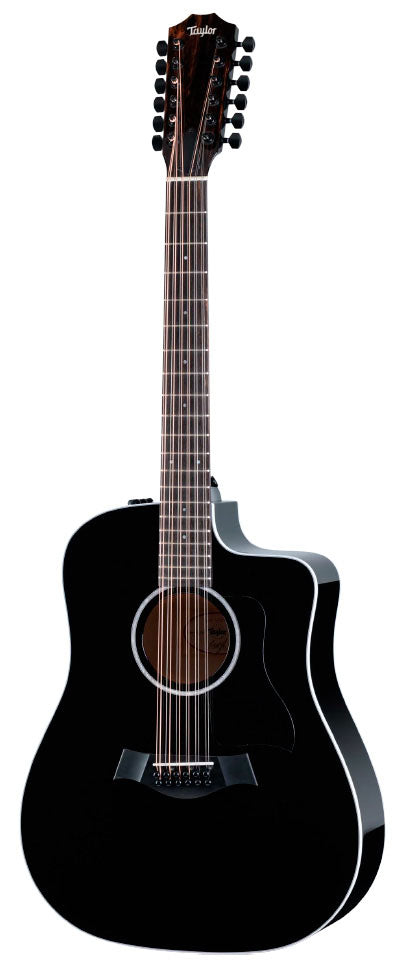 Taylor 250CE-BLK Plus Guitarra Electroacústica 12 Cuerdas Dreadnought Negra 1