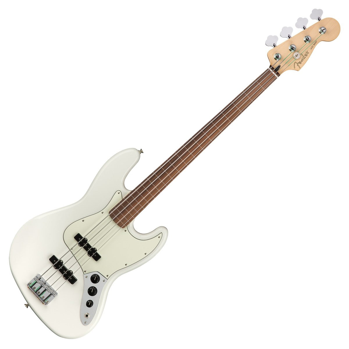 Fender Player Jazz Bass FL PF Bajo Eléctrico Fretless Polar White 7