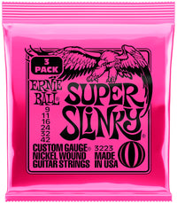 Ernie Ball 3223 Nickel Entorchadas Super Slinky Pack 3 Juegos Cuerdas Eléctrica 009-042 1