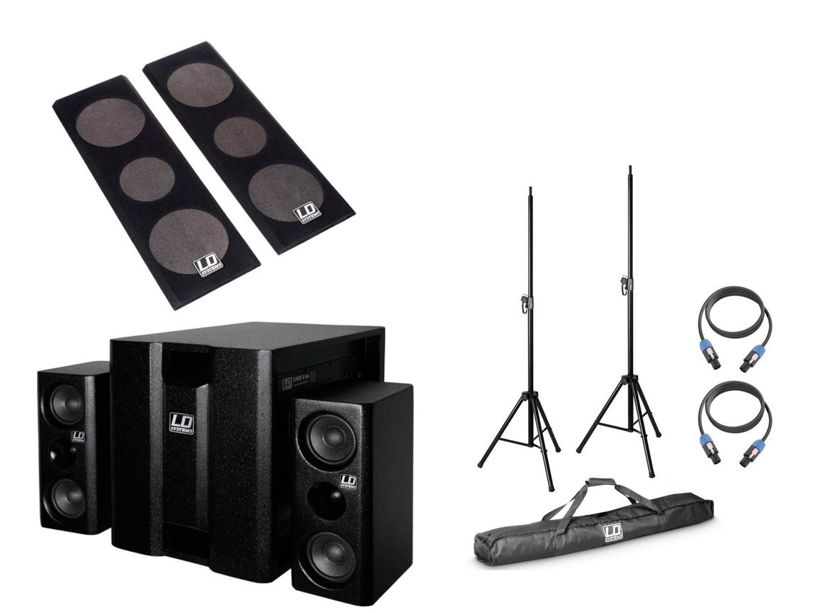 LD Systems -Pack- DAVE8 XS Sistema Multimedia Portátil Negro + Accesorios 1