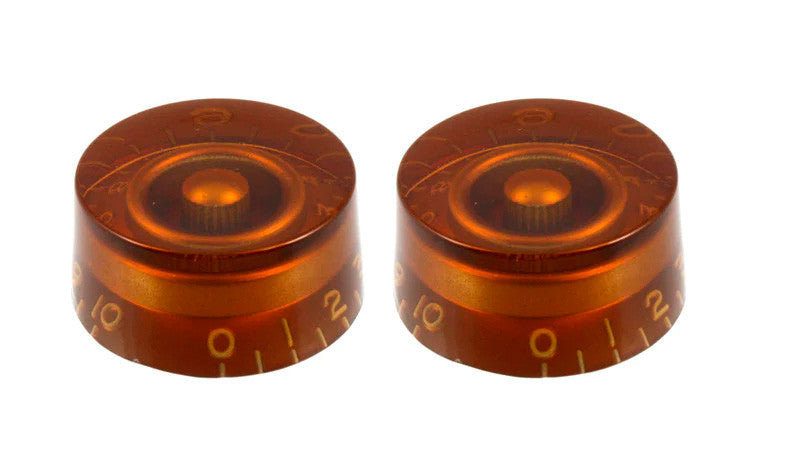 All Parts PK0130022 Speed Knobs (2) Amber Vintage Style Numbers Fits USA Split Shaft Pots 1