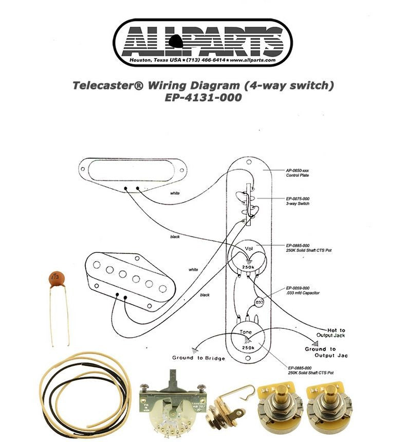 All Parts EP4131000 4Way Switch Wiring Kit for Telecaster 1