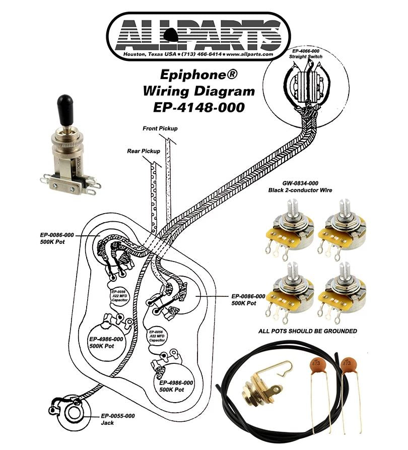 All Parts EP4148000 Wiring Kit for Epiphone 1