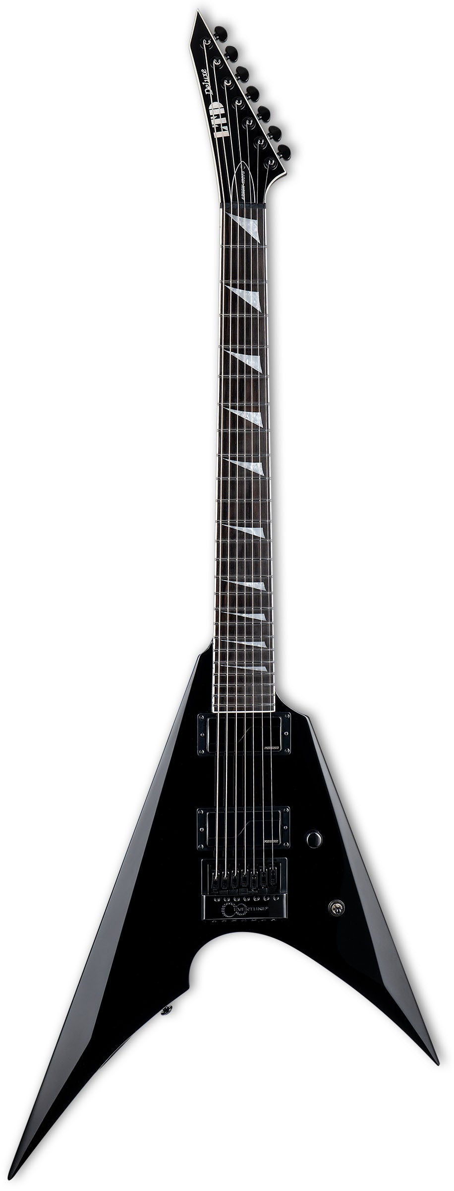 ESP LTD Arrow-1007 BLK Baritone Evertune Guitarra Eléctrica 7 Cuerdas Negra 1