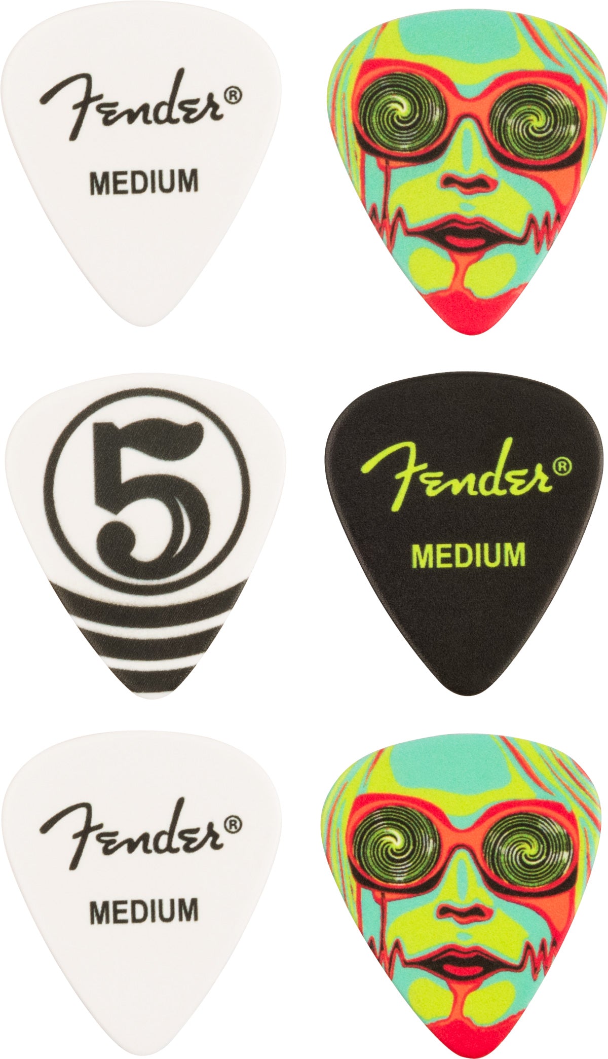 Fender 1980351049 John 5 351 Celluloid Picks Pack 6 Puas 1