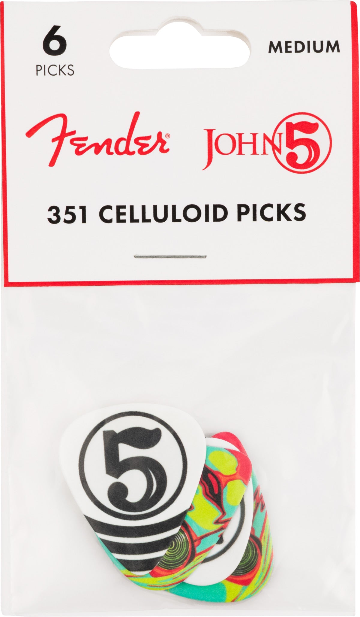 Fender 1980351049 John 5 351 Celluloid Picks Pack 6 Puas 2