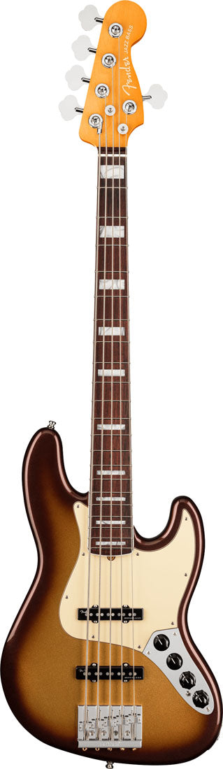 Fender American Ultra Jazz Bass V RW Bajo Eléctrico 5 Cuerdas Mocha Burst 1