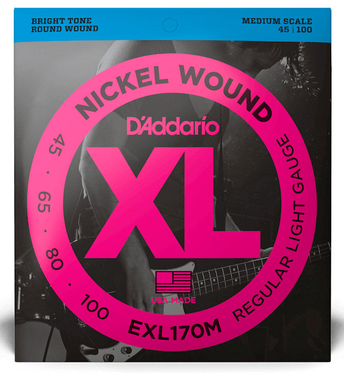 Daddario EXL170M Juego Cuerdas Bajo Escala Media 45-100 1