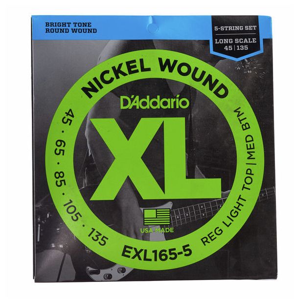 Daddario EXL165-5 Juego 5 Cuerdas Bajo Eléctrico 045-135 1