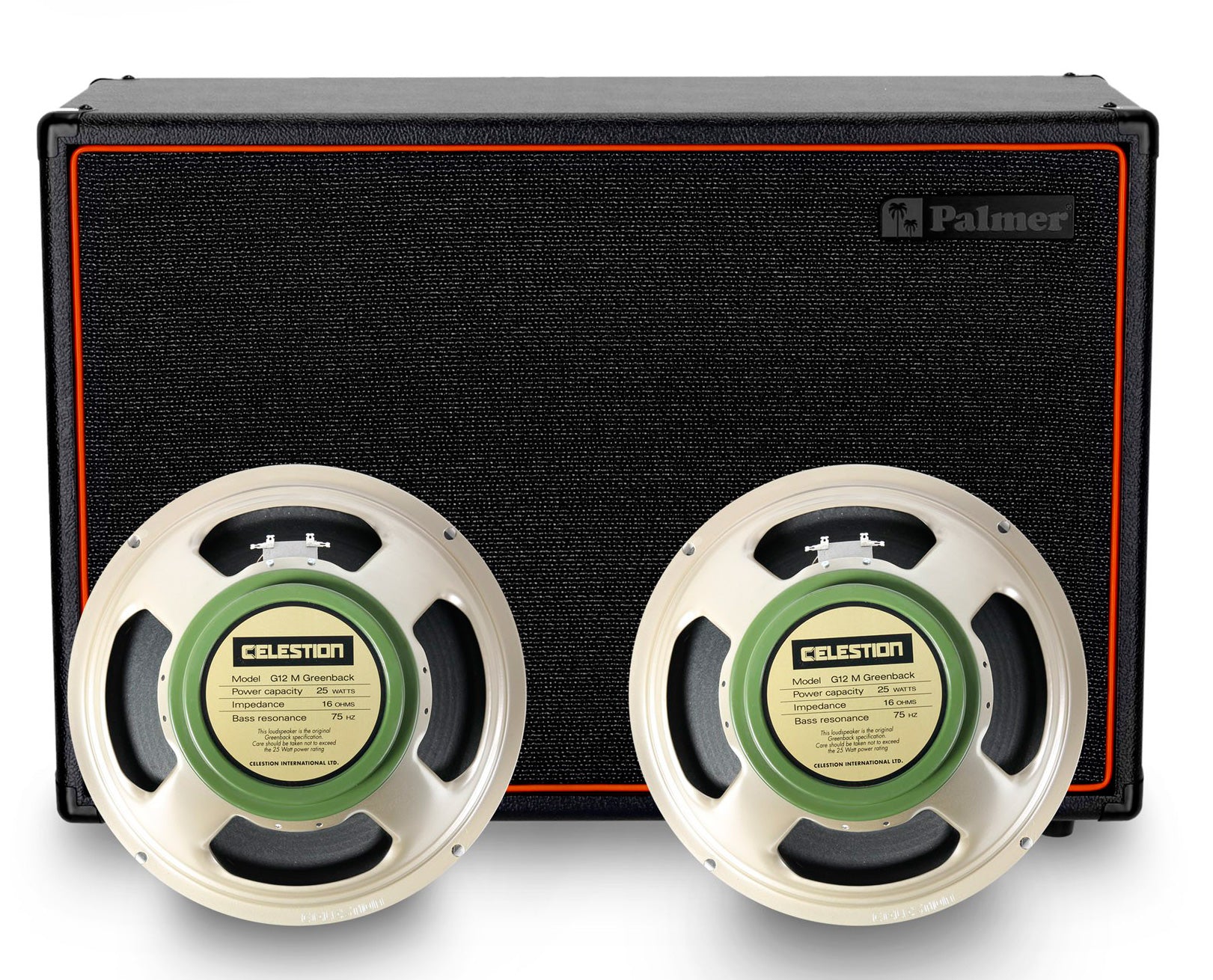 Palmer PCAB212XGBK Pantalla para Amplificador Guitarra Celestion Greenback 2X12 Cerrada 11