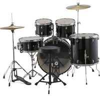 Ludwig LC175 Accent Drive Batería Acústica con Herrajes y Platos Black Cortex 3