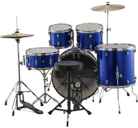 Ludwig LC175 Accent Drive Batería Acústica con Herrajes y Platos Blue Foil 3