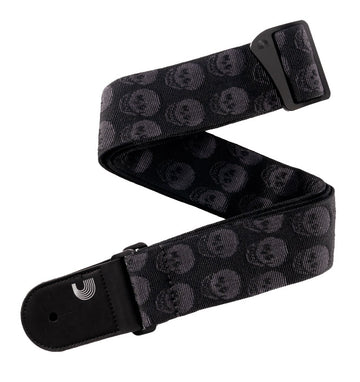 Daddario 50TB00 Correa Guitarra Skulls Black Tubular 1