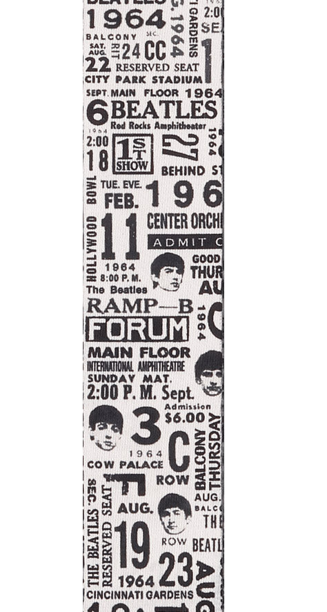 Daddario 50BTL13 The Beatles Tour 1964 Correa Guitarra Blanco y Negro 2