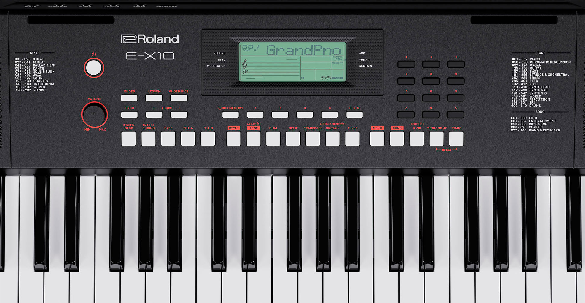 Roland E-X10 Teclado Portátil 61 Teclas 19