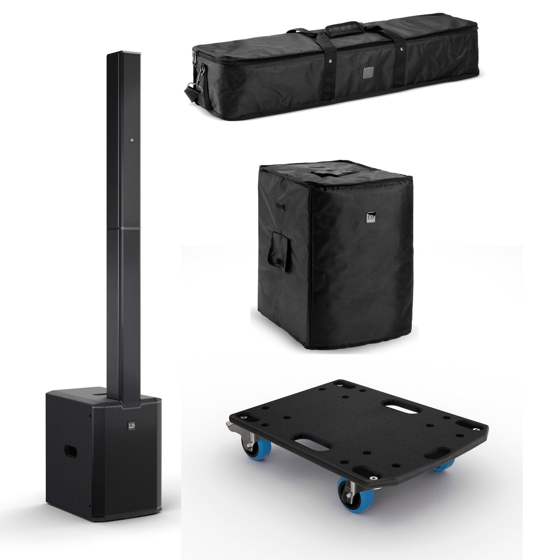 LD Systems -Pack- Maui 28 G3 Sistema Compacto de PA Activo Negro + Fundas y Plataforma 1