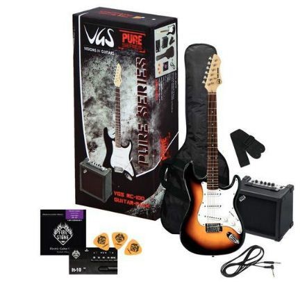 GEWApure Pack VGS Guitarra Eléctrica RC100 3TSB + Amplificador 1