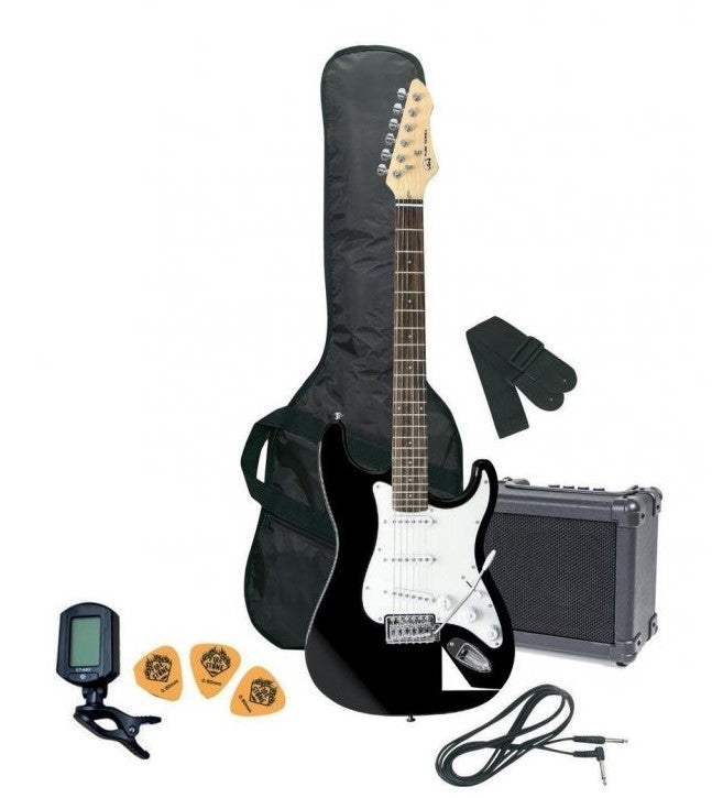 GEWApure Pack VGS Guitarra Eléctrica RC100 Negra + Amplificador 2