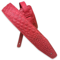 Bourbon Strap Alligator Red Leather Correa Guitarra Roja 1