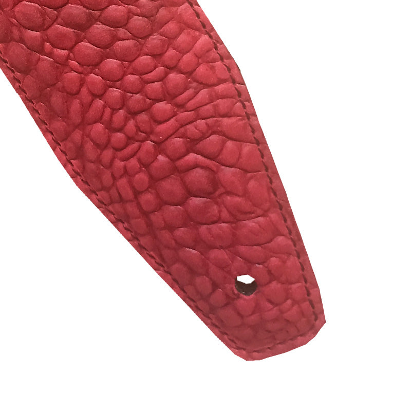 Bourbon Strap Alligator Red Leather Correa Guitarra Roja 3