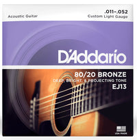 Daddario EJ13 Juego Cuerdas Guitarra Acústica 011-052 1