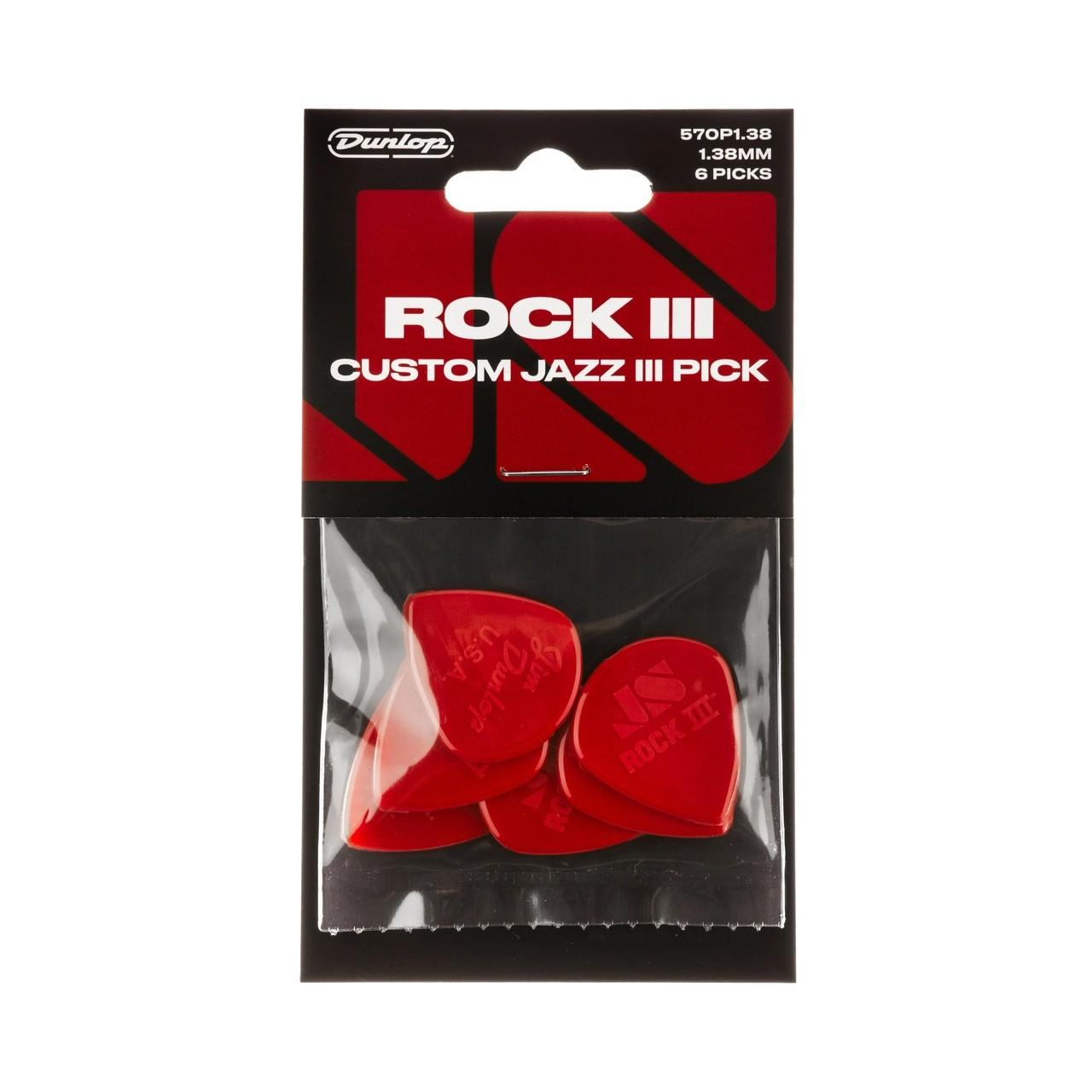 Dunlop 570P138 Rock III Nylon Custom Jazz III Pack 6 Puas 5