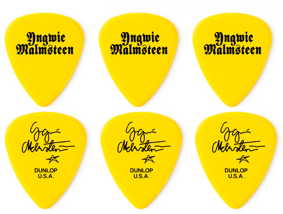 Dunlop YJMP03YL Yngwie Malmsteen Delrin Pack 6 Púas 1.14mm Amarillas 1